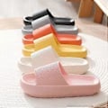 Miniatyrbillede 1 af 5: Tykke Platform Badeværelse Hjemmesko Kvinder Blød Sål Eva Indendørs Tøfler Sommer Anti-slip Sandaler Unisex (36 37 Grå)
