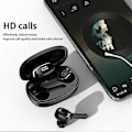 Miniatyrbillede 1 af 5: Bluetooth earbuds TWS trådløse hovedtelefoner 5.0 støjreducerende vandtæt headset (Sort)