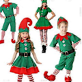 Pikkukuva 3 / 5: Joulutonttuasu Joulupuku lapsi aikuinen vanhempi-lapsi puku Joulu cosplay vaate (150cm tyttö)