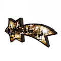 Miniatyrbillede 1 af 5: 3D LED Træ Julekrybbe Scene Stjerneformet Bordlampe Julekrybbe Stjernelampe
