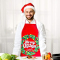 Miniatyrbilde 4 av 5: Juleforkle, trykt forkle, kreativt forkle, voksen matlaging forkle