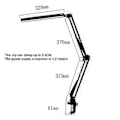 Miniatyrbilde 5 av 5: Justerbar LED Skrivebordslampe Leselys med Klemme Metall Svingarm Bordlampe 10 Lysstyrkenivåer Skrivebordslamper for Hjemmekontor Arbeid Lesing