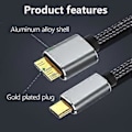 Miniatyrbild 2 av 5: USB Type C till b-kabel USB C till b 3.0-kabel 5 Gbps Datasynkroniseringssladd Nylonladdningssladd 25/50/100/150/200 cm (1 m)