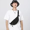 Miniatyrbillede 4 af 5: Sort, brysttaske til kvinder, ny casual og enkel crossbody taske f