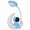 Miniatyrbillede 1 af 5: Kreativ læring genopladelig øjenbeskyttende bordlampe astronaut natlampe til børn og studerende (blå)