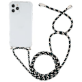 Miniatyrbillede 2 af 4: TPU-etui med snor til iPhone 15 Plus (Grøn Sort)