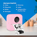 Miniatyrbillede 3 af 5: Rosa Bærbar Fotoprinter med 5 Ruller Termopapir - Mini