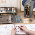 Miniatyrbillede 5 af 5: Trædukkehus, DIY bogkrogssæt, puslespilhusmodelbyggesæt med LED-lys hus hylde de