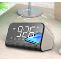 Miniatyrbillede 4 af 5: Vækkeur med Bluetooth-højttaler/baggrundsbelyst lys/spejlskærm, D