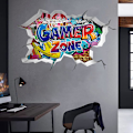Miniatyrbild 3 av 5: 3D Gamer Väggdekaler, Pojkrum Väggdekal, Gamer Vägg Po