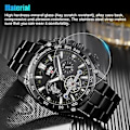 Miniatyrbillede 2 af 5: Vandtæt Herreur Lysende Relojes De Hombre Rustfrit Stål Quartz Klassisk (Sort)