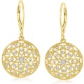 Miniatyrbilde 3 av 3: Diamond Circle Drop Earrings i gull over sterling
