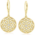 Miniatyrbillede 3 af 3: Diamond Circle Drop Øreringe i Guld over Sterling