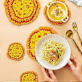 Miniatyrbild 5 av 5: 2 st Bordstabletter Runda Bordstabletter Set om 2 Pizzaformade Tryckta Bordstabletter