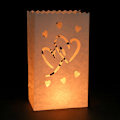 Miniatyrbilde 1 av 5: Dobbel amour 20 stk hvite stearinlyspose flammeresistente lykter