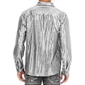Pikkukuva 3 / 5: Miesten disco-paidat, kiiltävä pitkähihainen paita (2XL hopea)