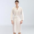 Miniatyrbillede 2 af 4: Mænd Kvinder Waffle Badekåbe Morgenkåbe Sommer Loungewear Pyjamas Kåber (M Hvid Mænd)