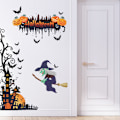 Pikkukuva 4 / 5: Halloween-seinätarrat Kotiin - Lepakot, Muinainen Linna, Kurpitsa, Noita, Sali