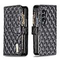 Miniatyrbillede 2 af 5: Wallet Lynlås Etui Kompatibelt Med Samsung Galaxy Z Fold 4, PU Læder Cover Med Håndledsrem & Kortholder