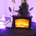 Miniatyrbillede 5 af 5: Falsk pejs lanterne, flamme log pejs effekt lanterne af USB flammefri simuleringslys Retro