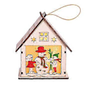 Miniatyrbild 1 av 2: Lysande trästuga för inomhus hemmakontor juldekoration (Snögubbe)