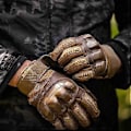 Miniatyrbilde 4 av 5: Fullfinger taktiske hansker, beskyttende hard knoke, arbeids-, militær-, jakt-, kampanje (L Grønn)