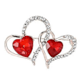 Miniatyrbillede 1 af 5: Trendy Rhinestones Dobbelte Hjerte Brocher til Kvinder og Mænd Valentinsdag Fest Tilbehør Gaver Daglig Fritidstøj
