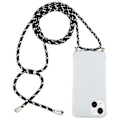 Miniatyrbillede 1 af 4: TPU-etui med snor til iPhone 15 Plus (Grøn Sort)