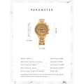 Miniatyrbillede 5 af 5: Vandtæt Dame Luksus Klassisk Rustfrit Stål Krystal Quartz Rundt Armbåndsur (Guld)