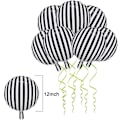 Miniatyrbillede 4 af 5: 12 stk. sort-hvide stribede balloner folie balloner aluminium hel