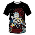 Miniatyrbillede 1 af 2: Rick Morty Billede 3D Digital Print Herre Børne T-Shirt -NMAOV(120 6T F285)