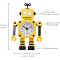 Miniatyrbild 2 av 5: Robotväckarklocka, tyst väckarklocka i rostfritt stål med blixt