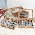 Miniatyrbillede 4 af 5: Sofistikeret smykkeæske til soveværelset eller rejsebrug Halskæde- og ringorganiser Trætilbehørsholder (12 rum)