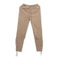 Pikkukuva 2 / 3: Retro Miesten Yksiväriset Pohkeesta Kiristetyt Housut Renessanssi Keskiaikainen Merirosvoasu Housut (XL Khaki)