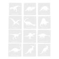 Pikkukuva 1 / 4: 12 kpl Dinosaurusten Seinämaalaus Sapluunat Ontot Mallit Koristeluun