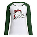 Miniatyrbillede 1 af 4: hmwy-dame julemandsprint t-shirt bluse basic top tee shirt (4XL Grøn)
