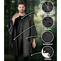 Pikkukuva 3 / 5: Musta, 140 * 200cm vedenpitävä poncho huppu, 3-in-1 sotilas monitoim