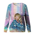 Pikkukuva 1 / 2: Taylor Swift Painettu Collegepaita Swiftie Oversized Konsertti T-paita Pusero Rento Pyöreäkauluksinen Pitkähihainen Villapaita Fanilahja (XL A)