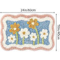 Miniatyrbillede 3 af 5: Elegant Trykt Badeværelsesmåtte Ultra Blød og Vandabsorberende Bademåtte Skridsikker Maskinvaskbar Oval Plys Badetæppe (Trykt, 16\"x24\")