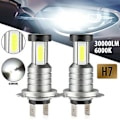 Miniatyrbillede 1 af 5: 2x H7 LED Forlygtepære Kit Fjern- og Nærlys 100W 30000LM Super Lys 6500K Hvid( )