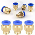 Miniatyrbillede 4 af 5: 10 stk Luft Hurtigkobling Pneumatiske Fittings Kobling Hurtigkoblinger Dia. 6mm til Autoindustrien PT1/4