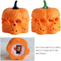 Miniatyrbillede 5 af 5: 12 stk. LED Orange Græskar Lanterner, 3D Halloween Flammeløse Te Lys