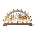 Miniatyrbillede 5 af 5: Julemand Træbelyst LED Lysbro Ornament Indendørs Juledekoration Batteridrevet
