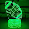 Miniatyrbillede 5 af 5: 7 Farver 3D Illusion Lys Lampe Automatisk Gradvist Skiftende 3D Natlys | Hjem Værelse Dekoration Bordlampe | Julegave Fødselsdag (Fodbold Led Lys)
