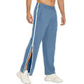 Miniatyrbillede 1 af 5: Mænds Sweatpants med Mellem Høj Talje, Elastisk Talje, Lommer, Farve Splicing, Bred Ben, Side Lynlås, Basketball Bukser (L Blå)