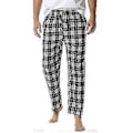 Miniatyrbillede 1 af 5: Herreternet bomulds pyjamasbukser/YY(3XL Sort.Hvid)