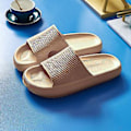 Miniatyrbillede 2 af 3: Tykke Platform Badeværelse Hjemmesko Kvinder Mode Blød Sål Eva Indendørs Slides Kvinder Sandaler 2022 Sommer Anti-slip (42-43 Khaki)
