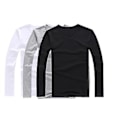 Miniatyrbillede 2 af 5: Fianao Herremode Slim Fit Bomuld V-hals Langærmet Casual T-shirt Kort Top (XXL Grå)
