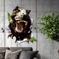 Miniatyrbild 2 av 3: 3D dinosaurie krossade väggdekaler självhäftande 3D vardagsrum sovrum