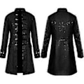Pikkukuva 1 / 4: Miesten Steampunk-takki, Vintage-Frakkipuku, Goottilainen Victorian-tyyli, Karnevaali-Cosplay.M (M Musta)